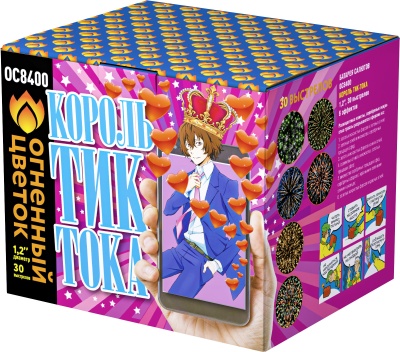 Король Тик-Тока Батарея салютов купить в Закаменске | zakamensk.salutsklad.ru